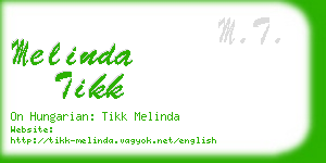 melinda tikk business card